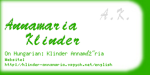 annamaria klinder business card